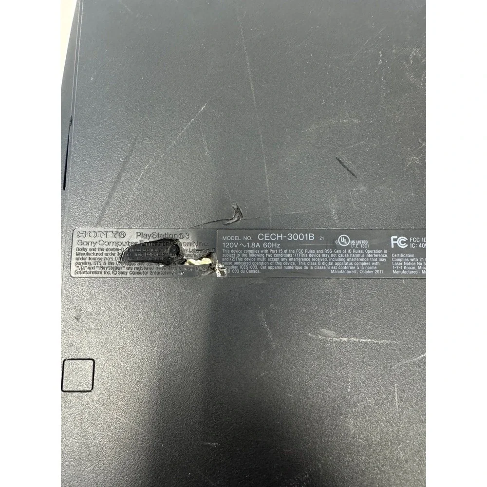Sony PlayStation 3 PS3 Slim 320GB Charcoal Black Console CECH-3001B - For Parts